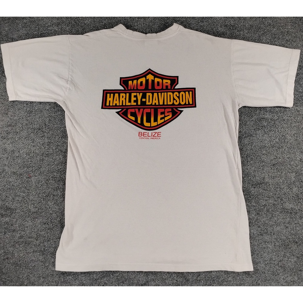 Harley-Davidson Mens XL Retro Streetwear Graphic Tee Belize Central America